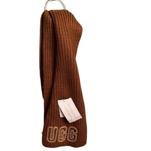 NWT UGG Tan Ribbed Scarf Wrap winter warm